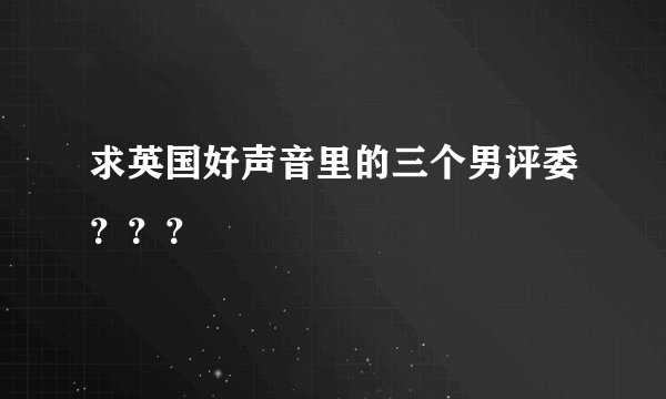 求英国好声音里的三个男评委？？？