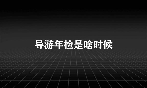 导游年检是啥时候