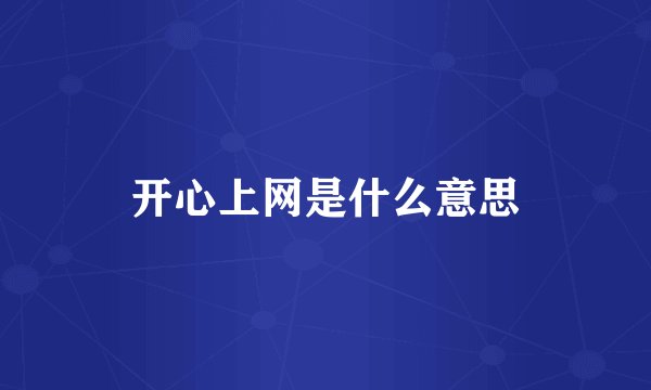 开心上网是什么意思