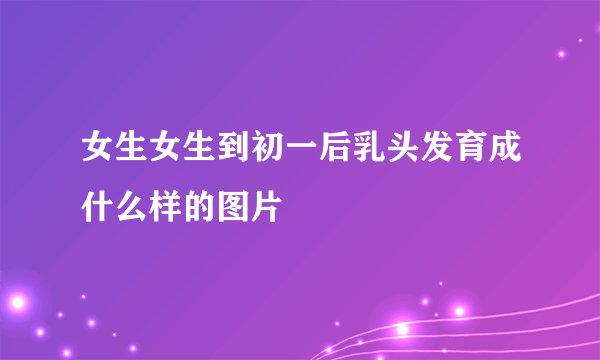 女生女生到初一后乳头发育成什么样的图片