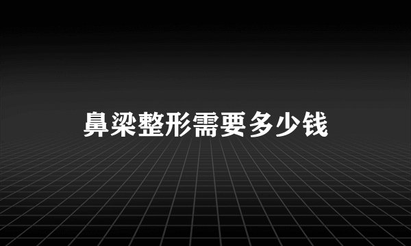 鼻梁整形需要多少钱
