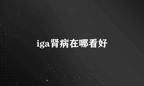 iga肾病在哪看好