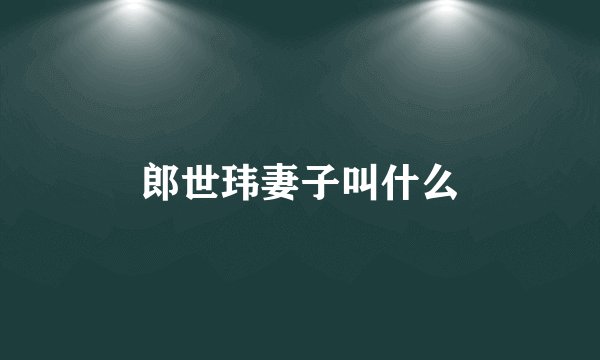 郎世玮妻子叫什么