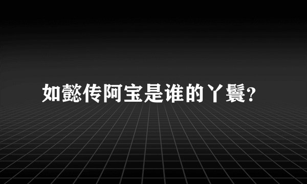 如懿传阿宝是谁的丫鬟？