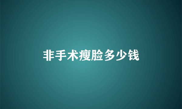 非手术瘦脸多少钱