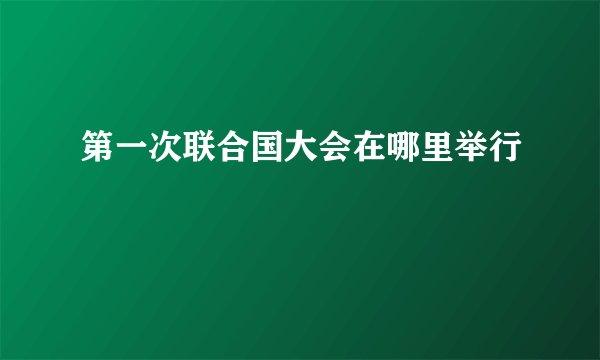 第一次联合国大会在哪里举行