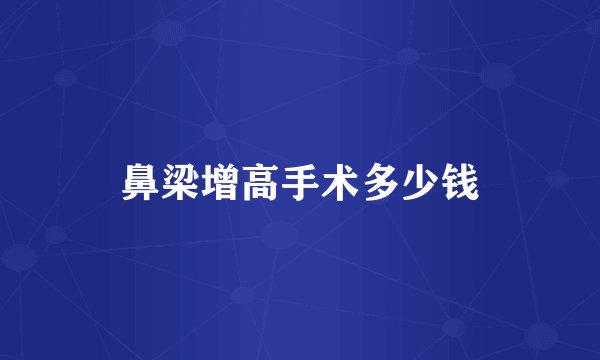 鼻梁增高手术多少钱