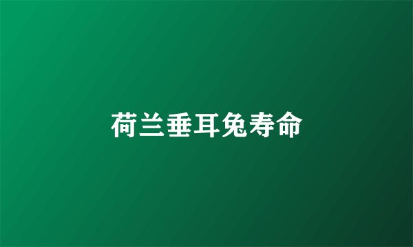 荷兰垂耳兔寿命