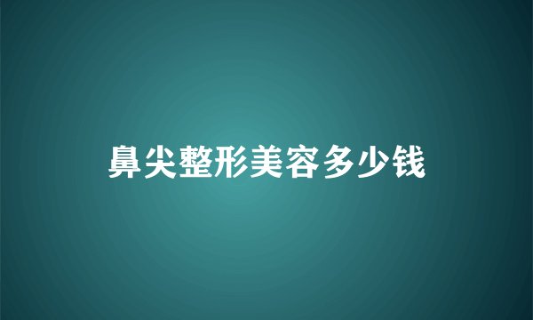 鼻尖整形美容多少钱