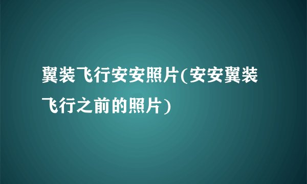 翼装飞行安安照片(安安翼装飞行之前的照片)
