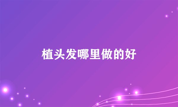 植头发哪里做的好