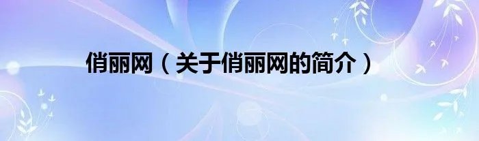 俏丽网（关于俏丽网的简介）
