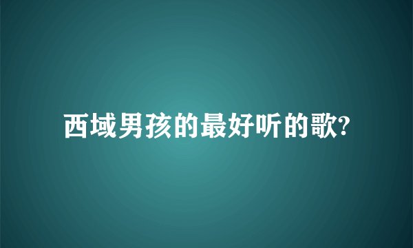 西域男孩的最好听的歌?