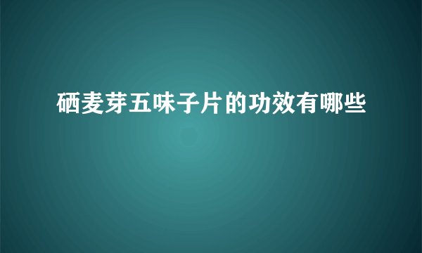 硒麦芽五味子片的功效有哪些