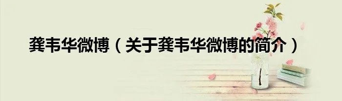 龚韦华微博（关于龚韦华微博的简介）