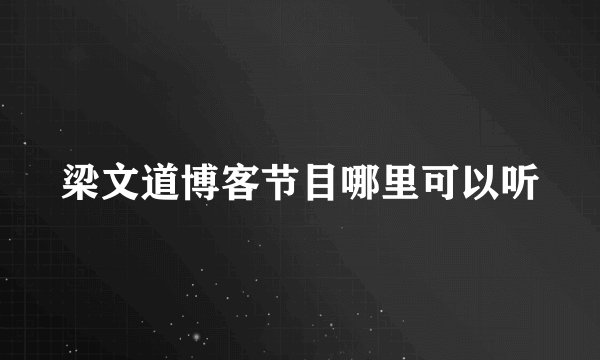 梁文道博客节目哪里可以听