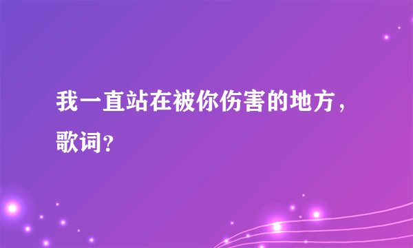 我一直站在被你伤害的地方，歌词？