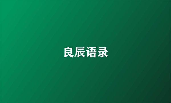 良辰语录