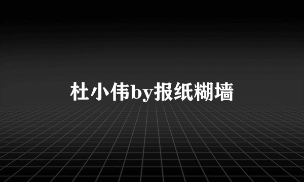 杜小伟by报纸糊墙