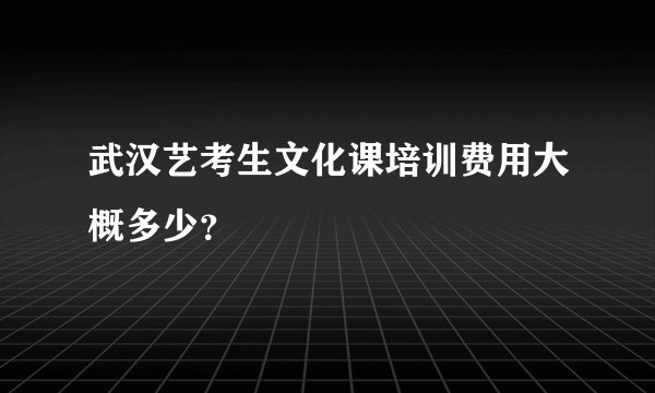 武汉艺考生文化课培训费用大概多少？