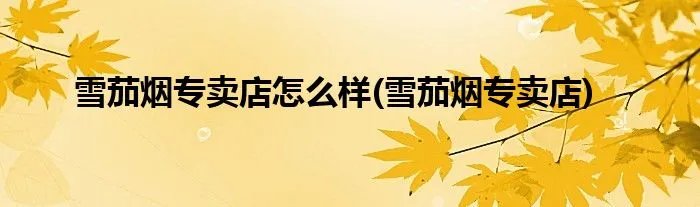 雪茄烟专卖店怎么样(雪茄烟专卖店)
