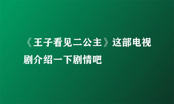 《王子看见二公主》这部电视剧介绍一下剧情吧