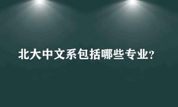 北大中文系包括哪些专业？