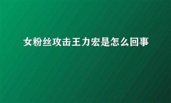 女粉丝攻击王力宏是怎么回事