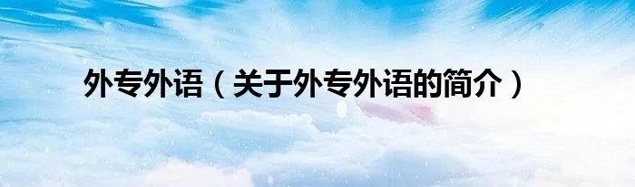 外专外语（关于外专外语的简介）