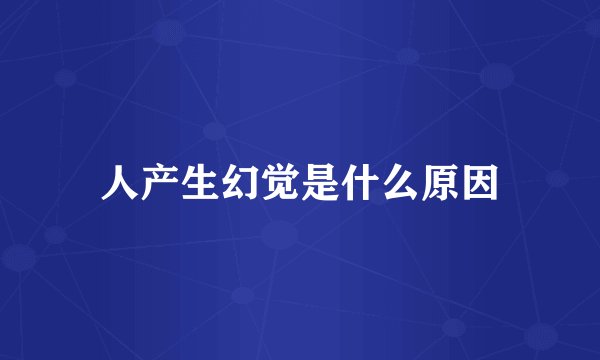 人产生幻觉是什么原因