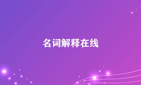 名词解释在线