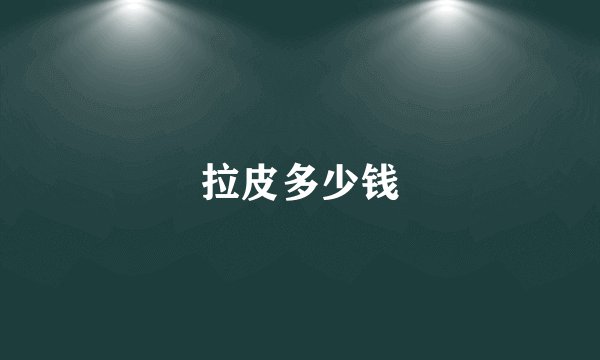 拉皮多少钱