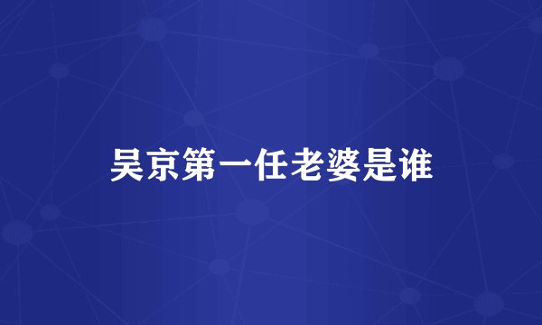 吴京第一任老婆是谁