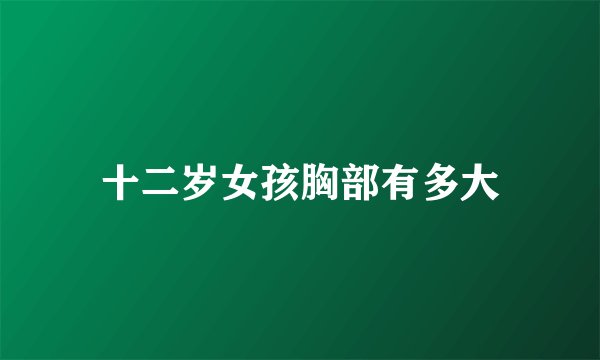 十二岁女孩胸部有多大