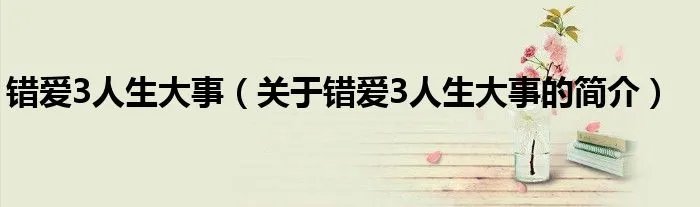 错爱3人生大事（关于错爱3人生大事的简介）