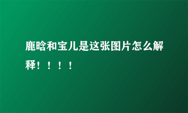 鹿晗和宝儿是这张图片怎么解释！！！！