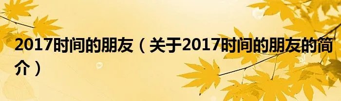 2017时间的朋友(关于2017时间的朋友的简介)