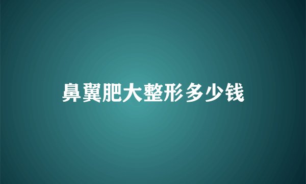 鼻翼肥大整形多少钱