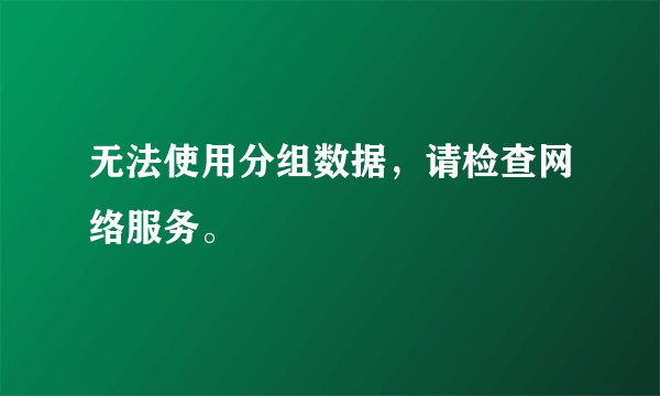 无法使用分组数据，请检查网络服务。