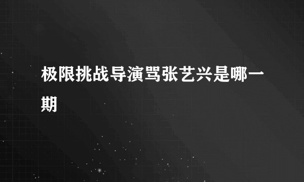 极限挑战导演骂张艺兴是哪一期