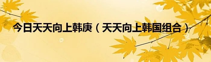 今日天天向上韩庚（天天向上韩国组合）