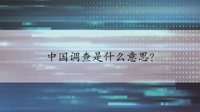 中国调查是什么意思？