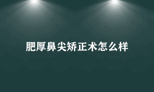 肥厚鼻尖矫正术怎么样
