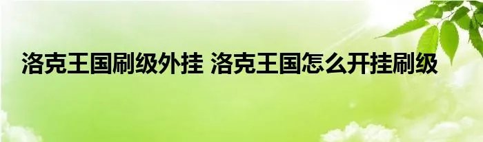 洛克王国刷级外挂 洛克王国怎么开挂刷级