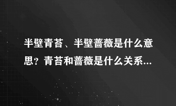 半壁青苔、半壁蔷薇是什么意思？青苔和蔷薇是什么关系？他们有什么样的含义？