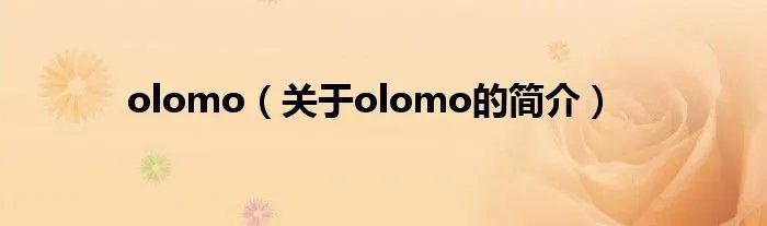 olomo（关于olomo的简介）