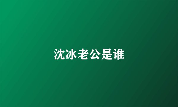 沈冰老公是谁