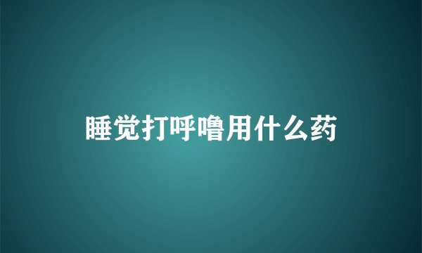 睡觉打呼噜用什么药
