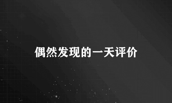 偶然发现的一天评价