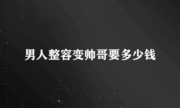 男人整容变帅哥要多少钱
